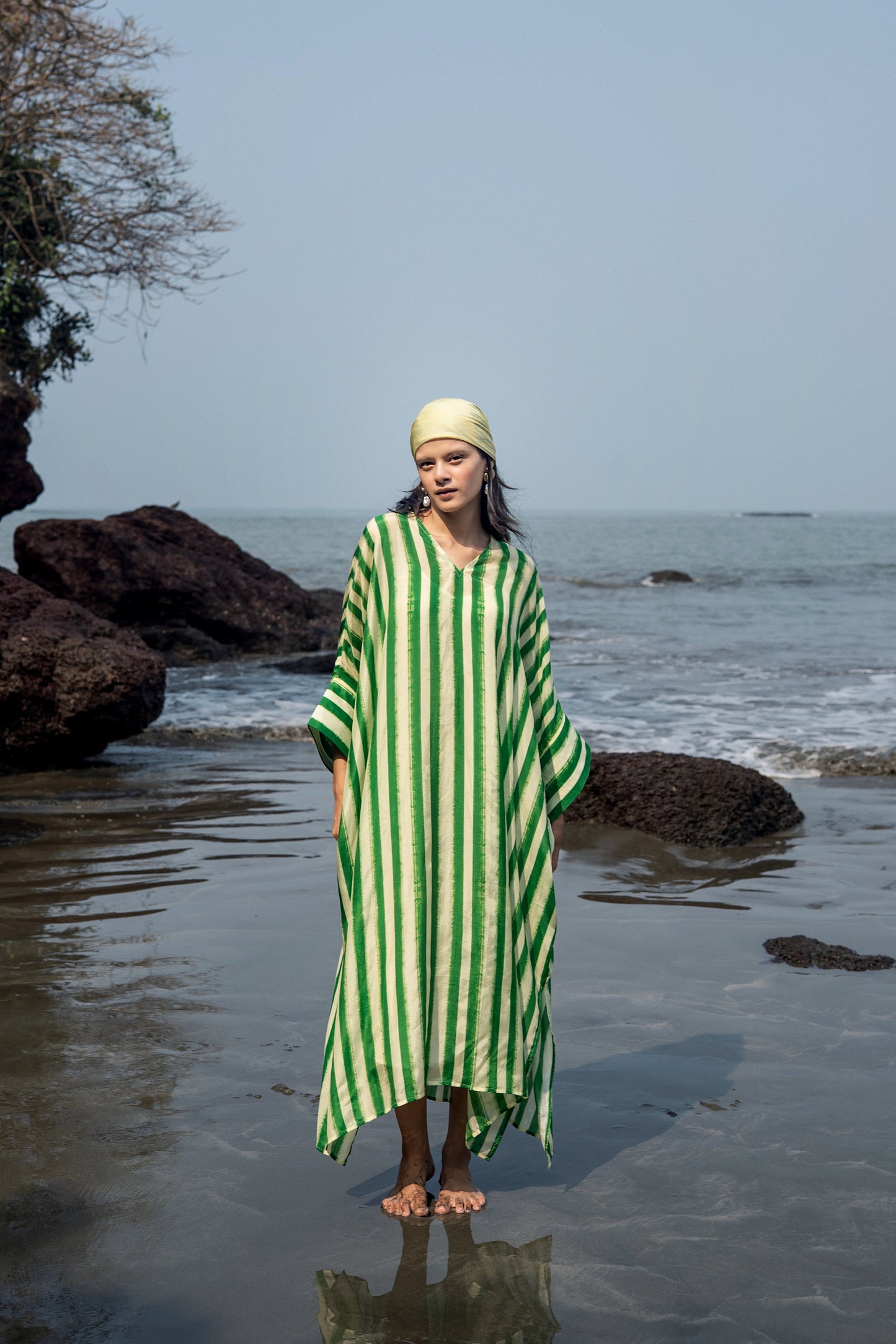 Angela Stripe Kaftan (Green Stripes)