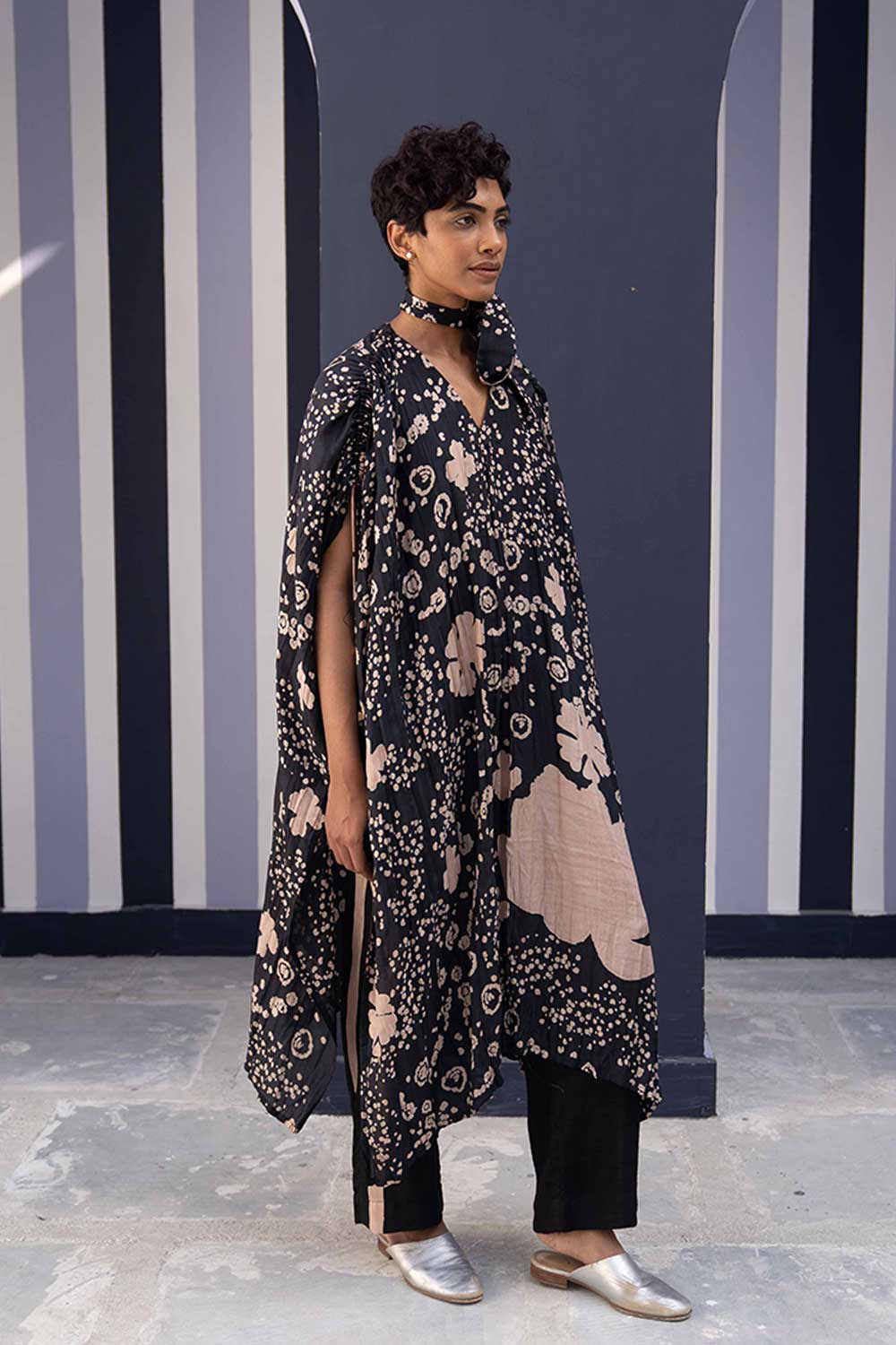 Ophelia Black Kaftan Set