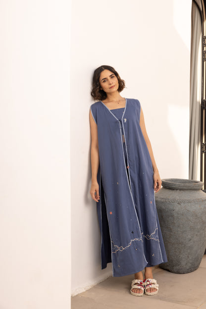 Shore 3 Piece (Top, Jacket and Pants) Set (Dark Blue)