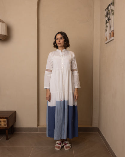 Caribbean Dress - (Beige and Blue)