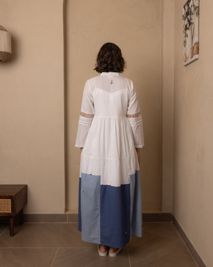 Caribbean Dress - (Beige and Blue)