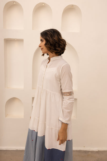 Caribbean Dress - (Beige and Blue)