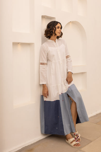 Caribbean Dress - (Beige and Blue)