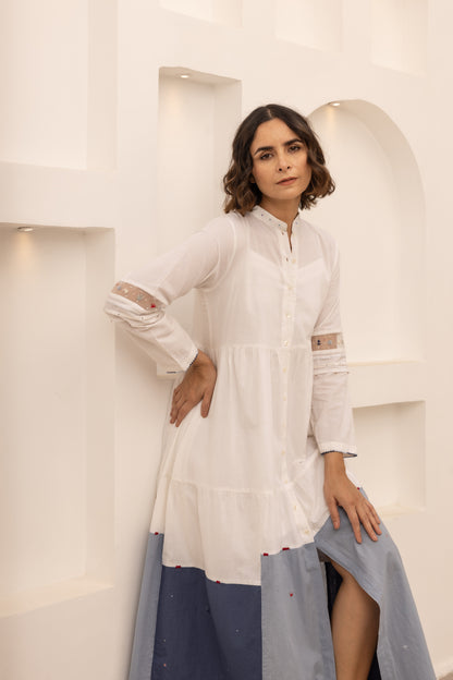 Caribbean Dress - (Beige and Blue)