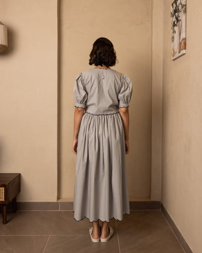 Ari Top and Skirt Set Grey