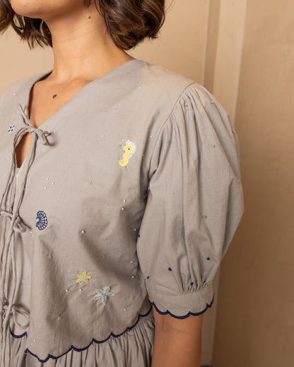 Ari Top and Skirt Set Grey