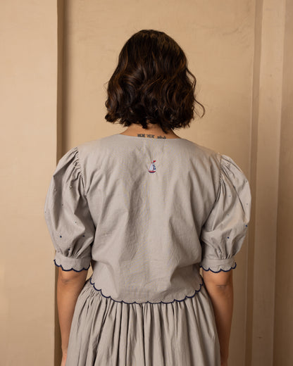 Ari Top and Skirt Set Grey