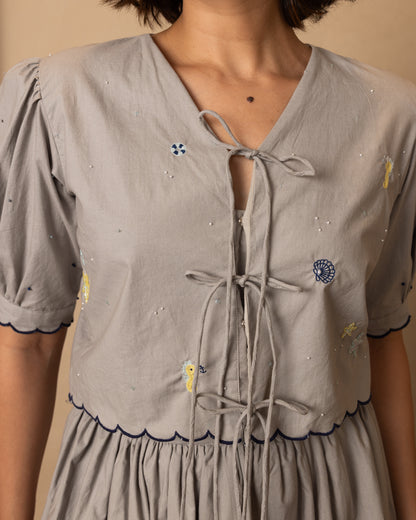 Ari Top and Skirt Set Grey