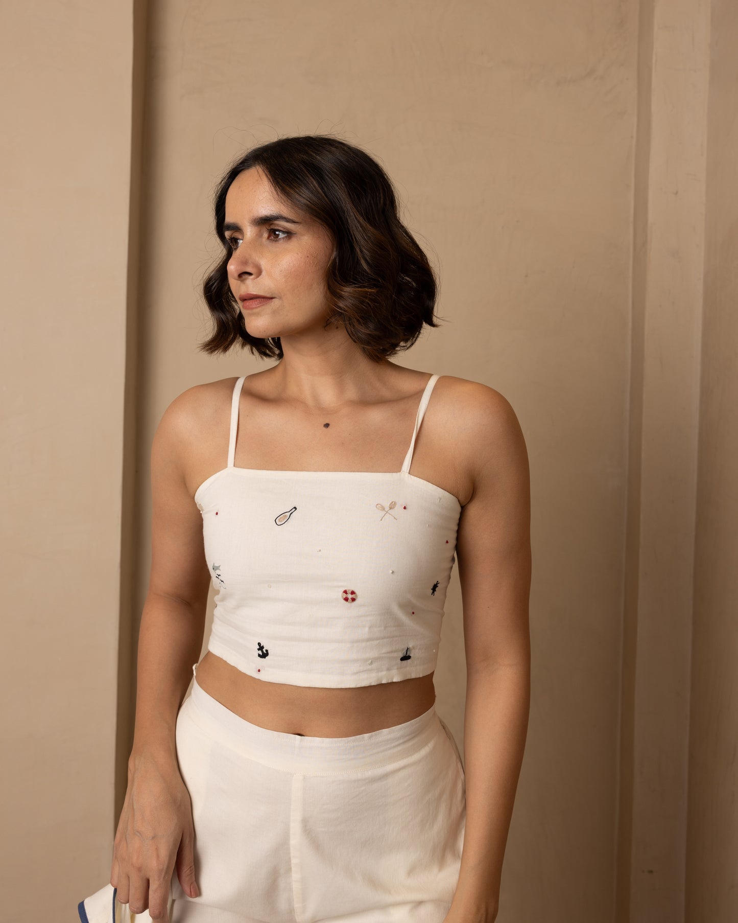 Shore 3 Piece (Top, Jacket and Pants) Set (Beige)