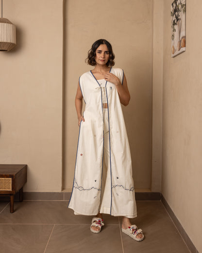 Shore 3 Piece (Top, Jacket and Pants) Set (Beige)