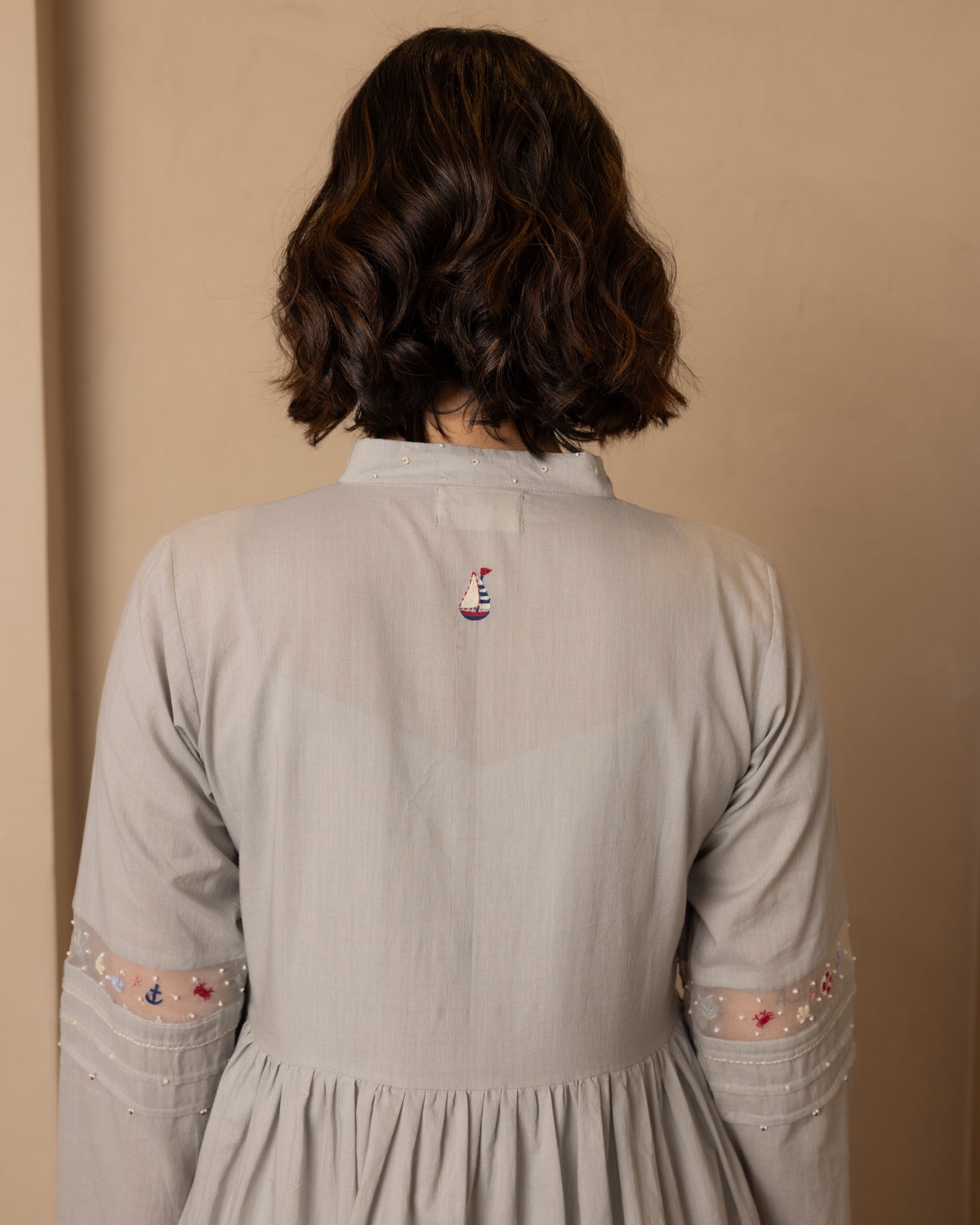 Caribbean Dress - (Grey and Red)