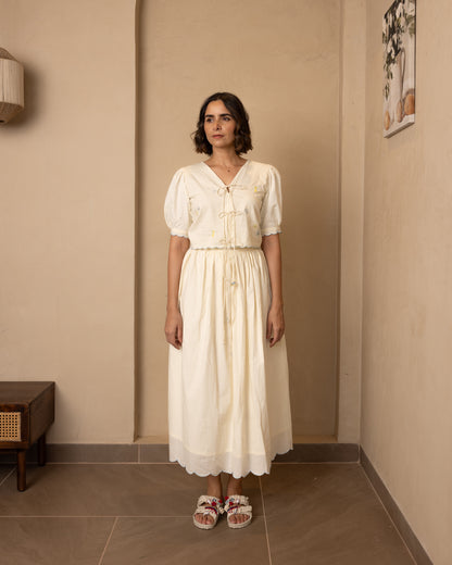 Ari Top and Skirt Set Beige