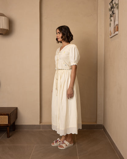 Ari Top and Skirt Set Beige