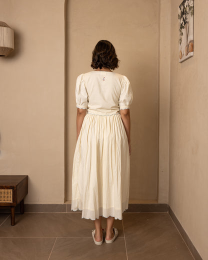 Ari Top and Skirt Set Beige