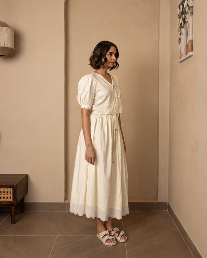 Ari Top and Skirt Set Beige