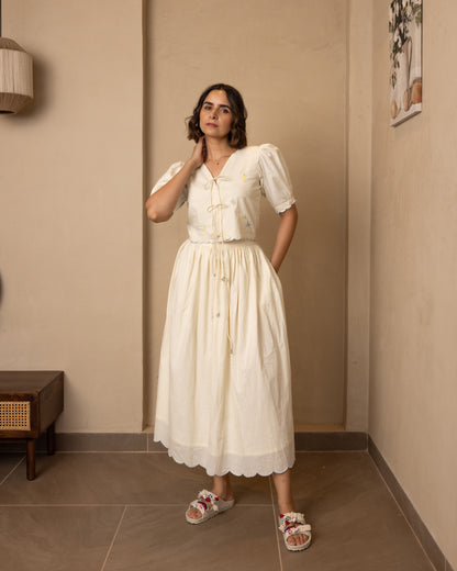 Ari Top and Skirt Set Beige