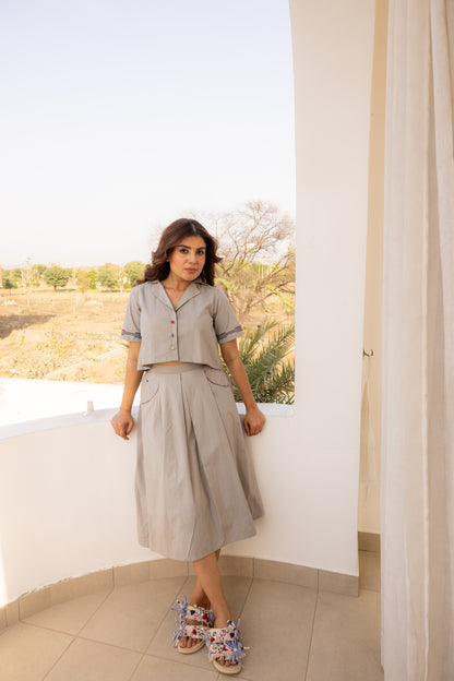 Harbor Top and Skirt Set (Grey)