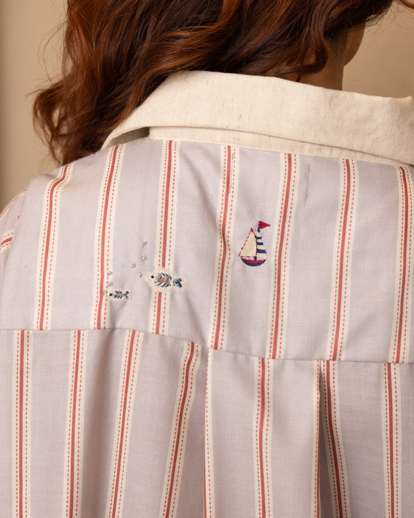 Marina Dress (Beige and Grey)