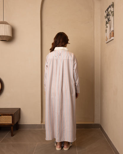 Marina Dress (Beige and Grey)