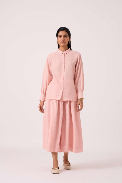 Yeji Pink Handwoven Shirt