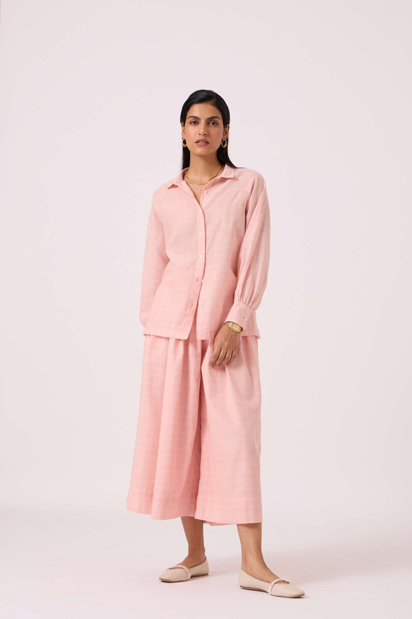 Yeji Pink Handwoven Shirt