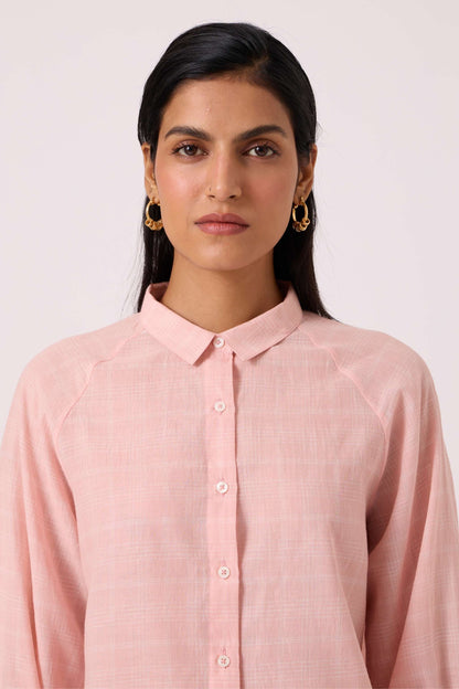 Yeji Pink Handwoven Shirt
