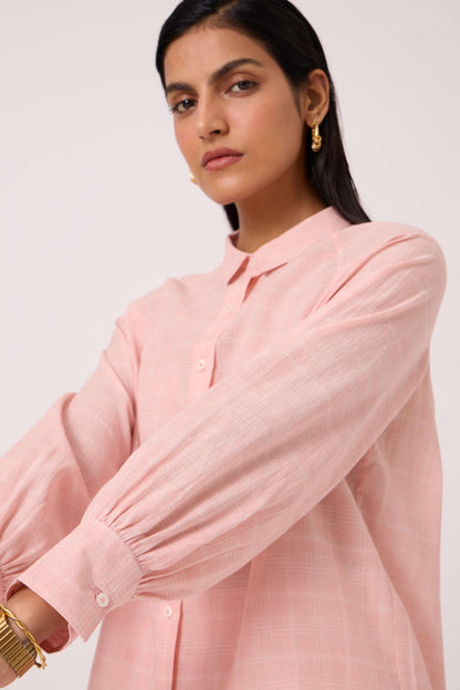 Yeji Pink Handwoven Shirt