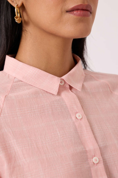 Yeji Pink Handwoven Shirt