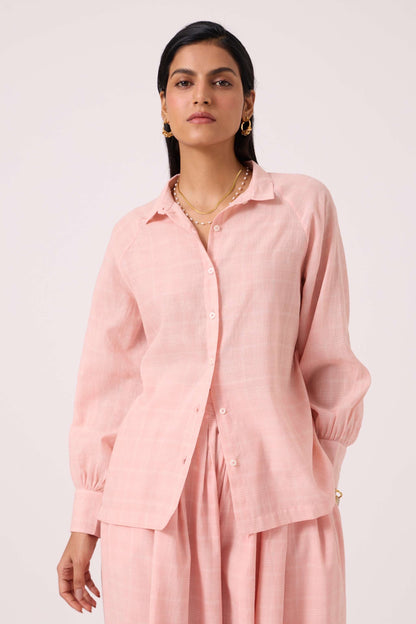 Yeji Pink Handwoven Shirt