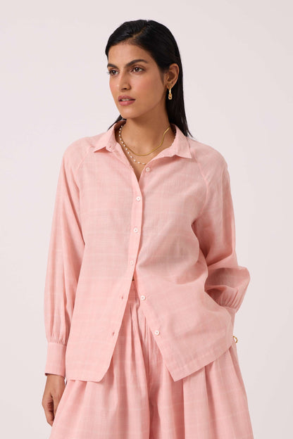 Yeji Pink Handwoven Shirt