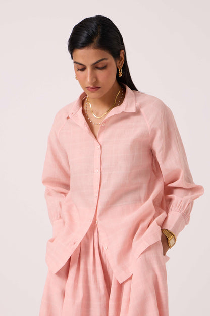 Yeji Pink Handwoven Shirt