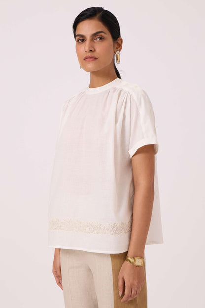 Garcia Handwoven Embroidered Top