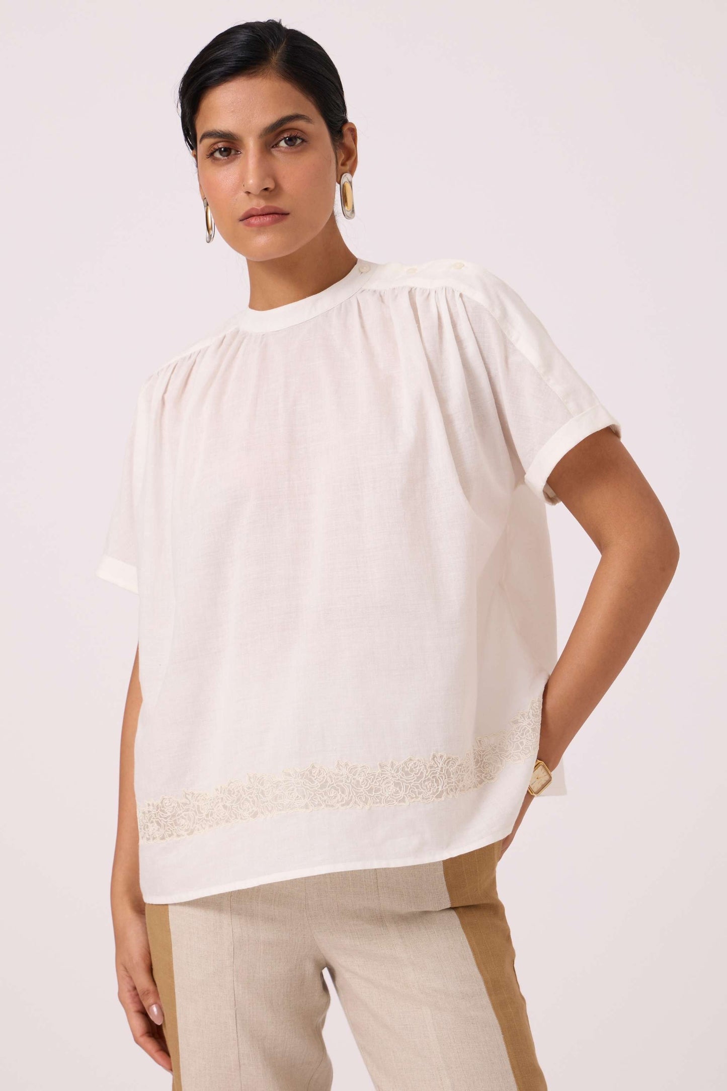 Garcia Handwoven Embroidered Top