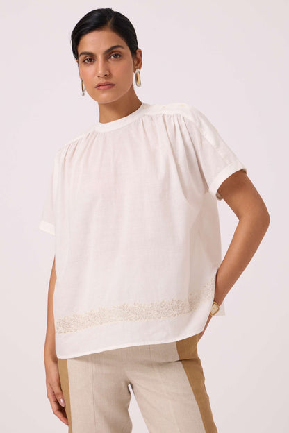 Garcia Handwoven Embroidered Top