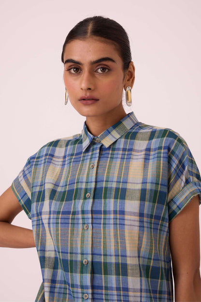 Dunkel Blue Handwoven Shirt