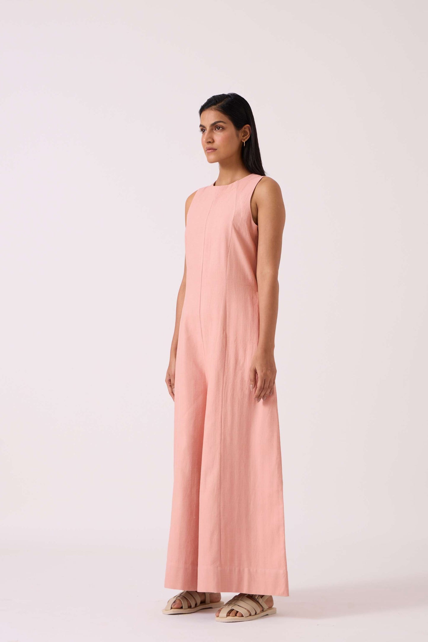Vronsky Pink Handwoven Jumpsuit