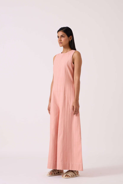 Vronsky Pink Handwoven Jumpsuit