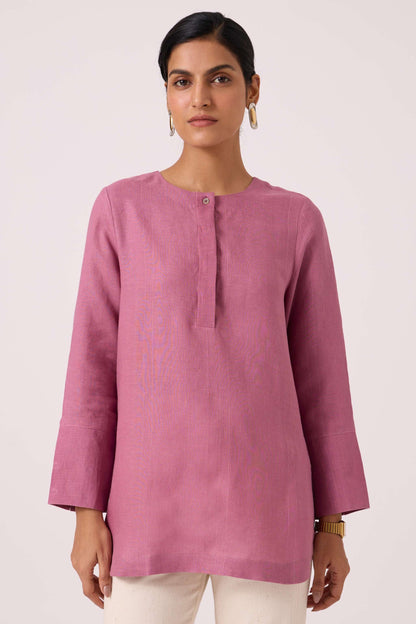 Macondo Lilac Linen Top