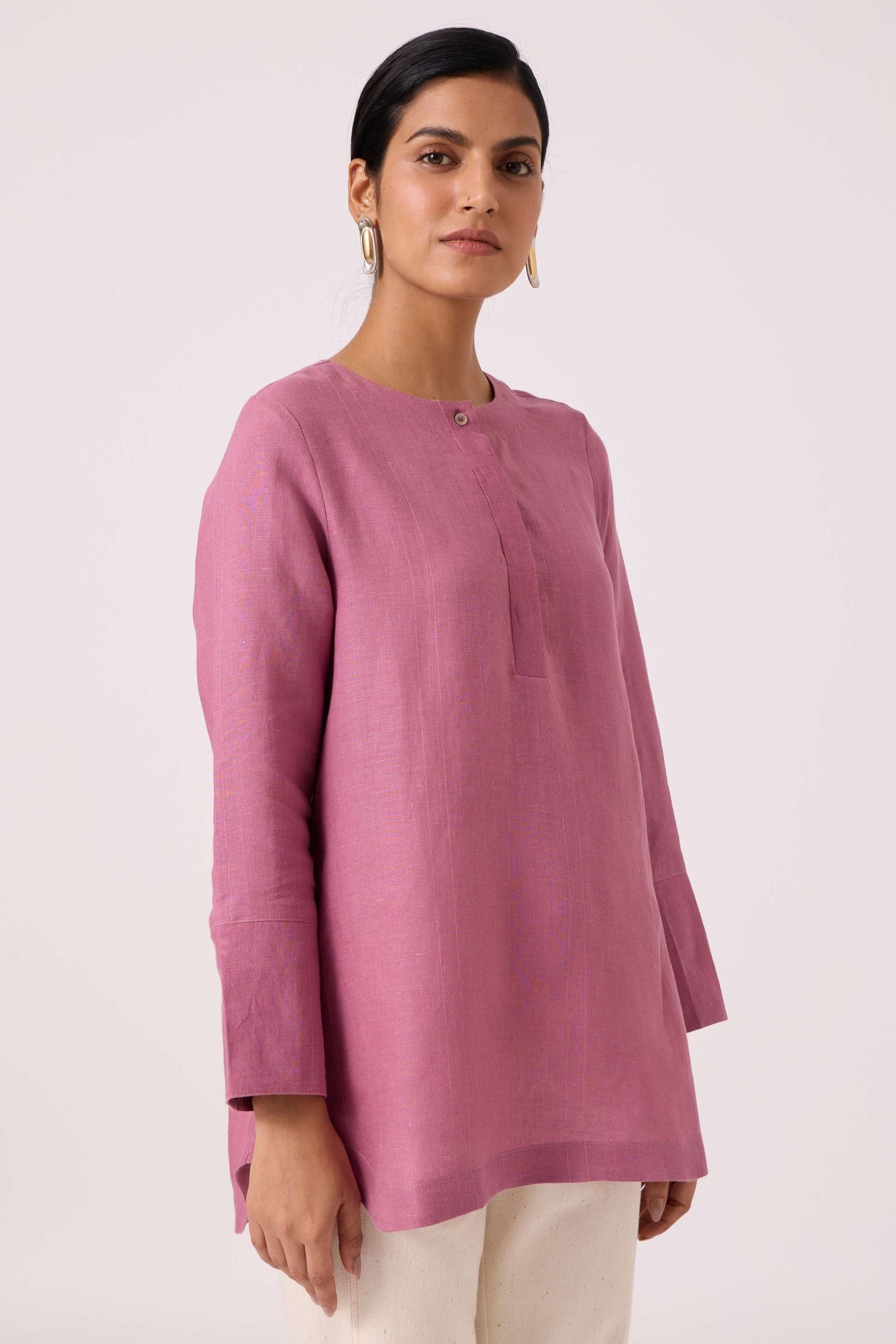 Macondo Lilac Linen Top
