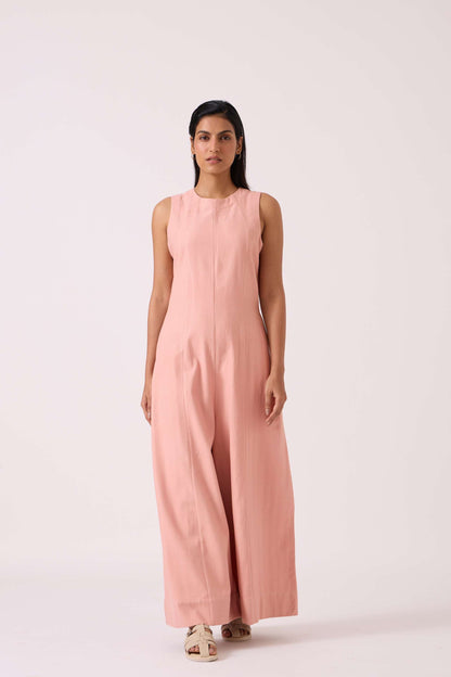 Vronsky Pink Handwoven Jumpsuit