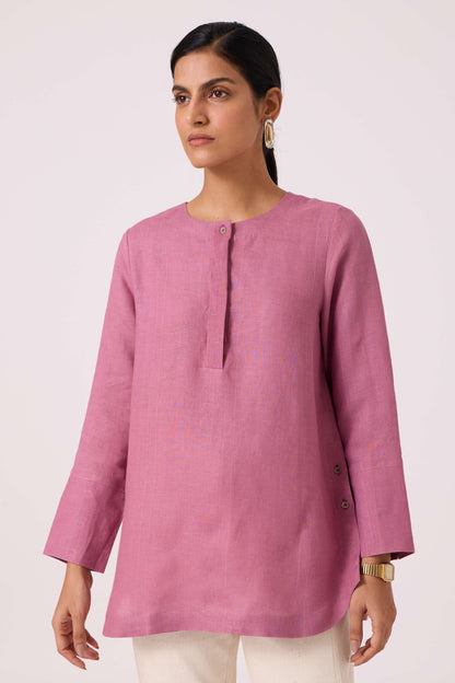 Macondo Lilac Linen Top