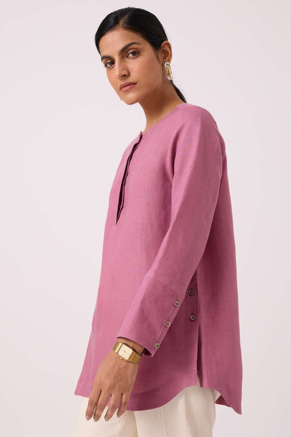 Macondo Lilac Linen Top