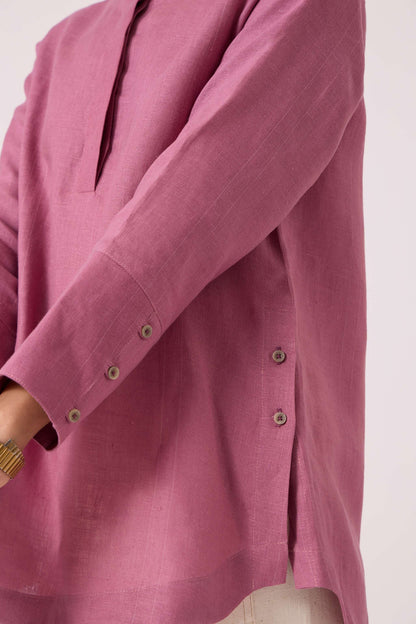 Macondo Lilac Linen Top