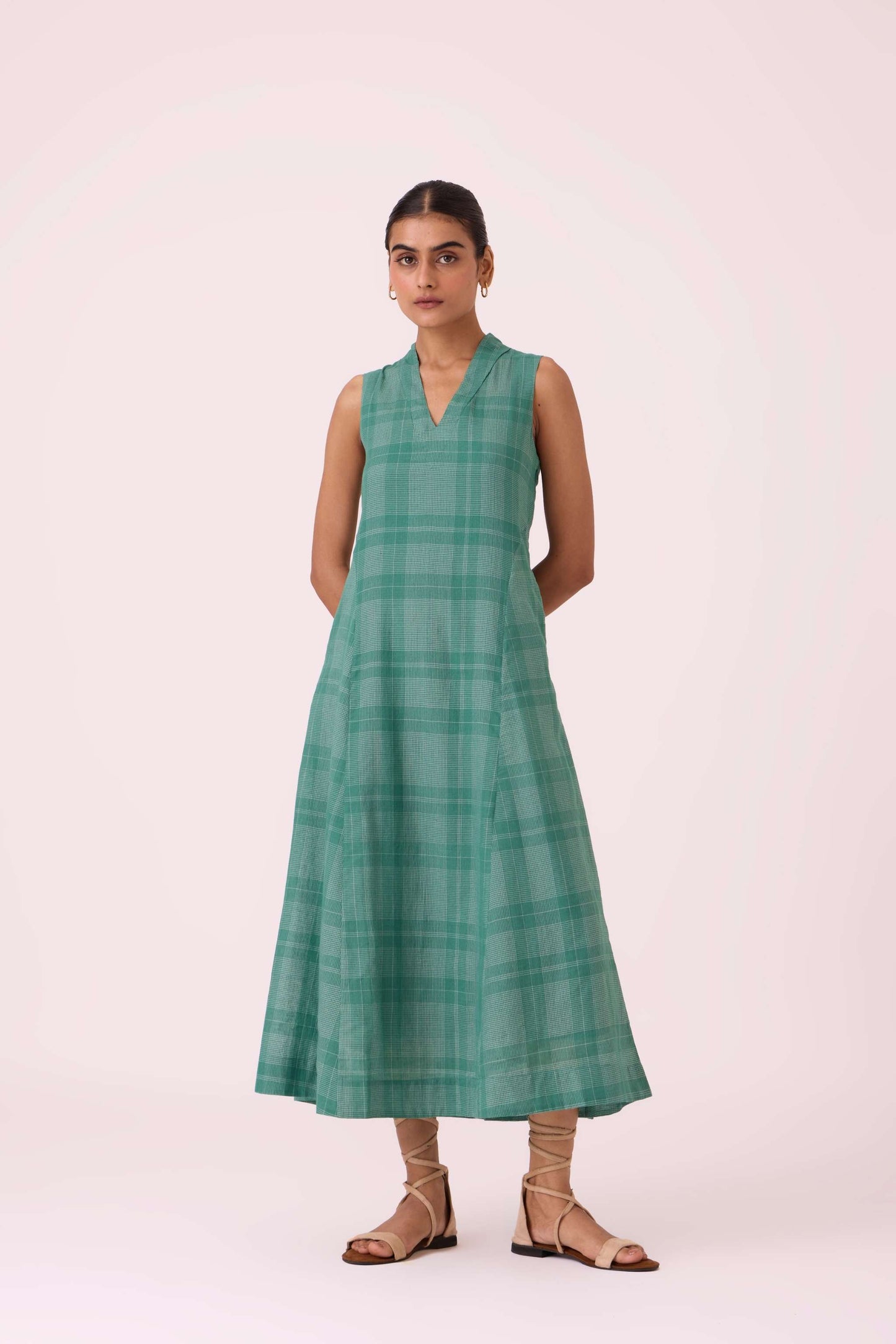 Orwell Green Handwoven Dress