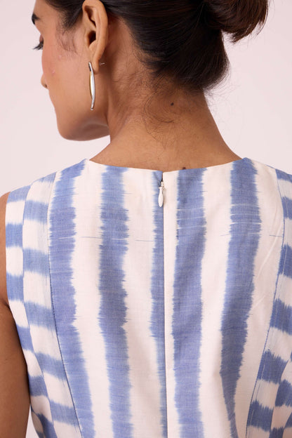 Myshkin Blue Striped Ikat Dress