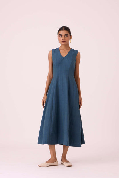 Emy Blue Handwoven Dress