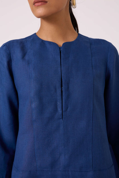 Oceania Blue Linen Top