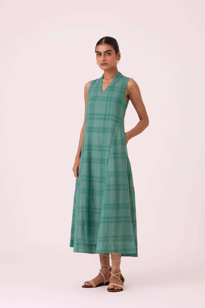 Orwell Green Handwoven Dress