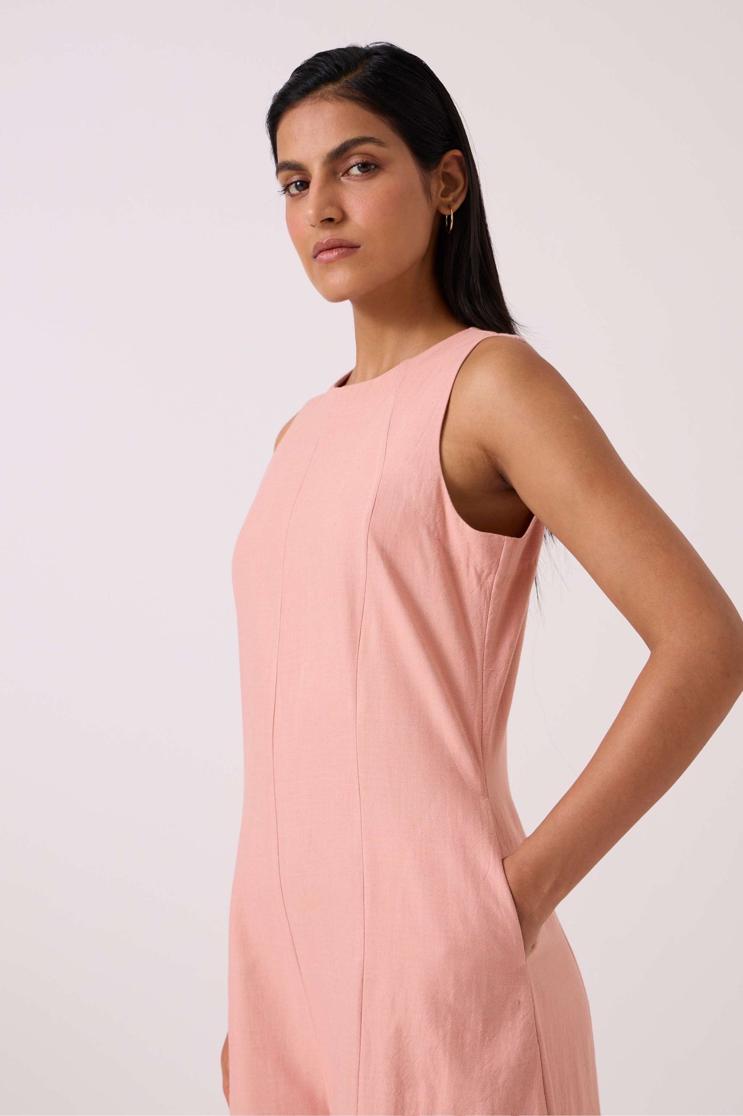 Vronsky Pink Handwoven Jumpsuit