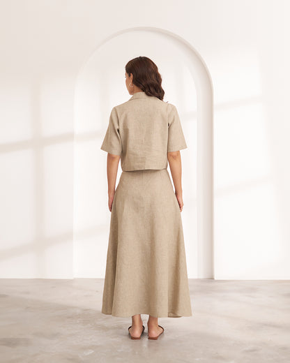 The Sand Beige Hemp Cropped Shirt